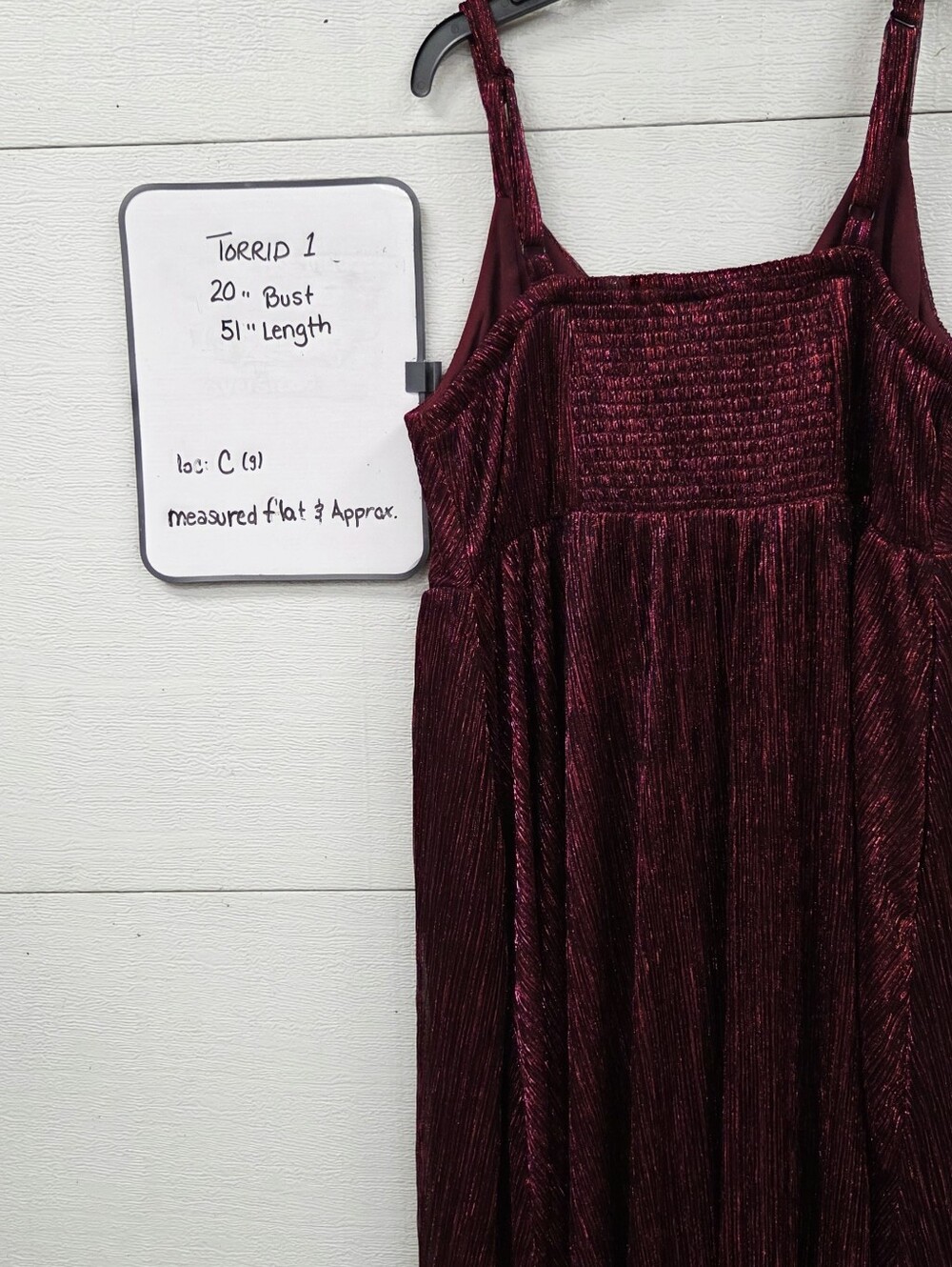 Torrid I Plus-Size Burgundy Sparkle Empire Midi Dress - Picture 6 of 7